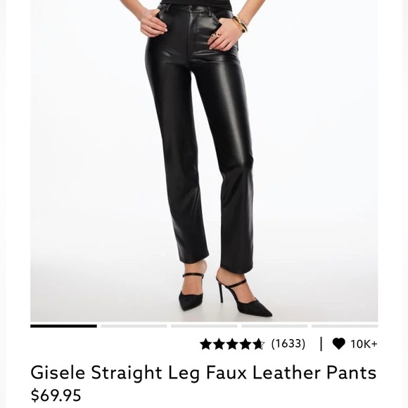 Gisele Faux Leather Straight Leg Pants - Picture 1 of 4